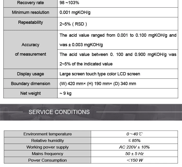 Transformer oil acidity test kit oil acid value tester