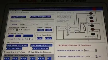 中国電気機器自動変流器用 IEC60044 高精度ポータブル CT PT アナライザ